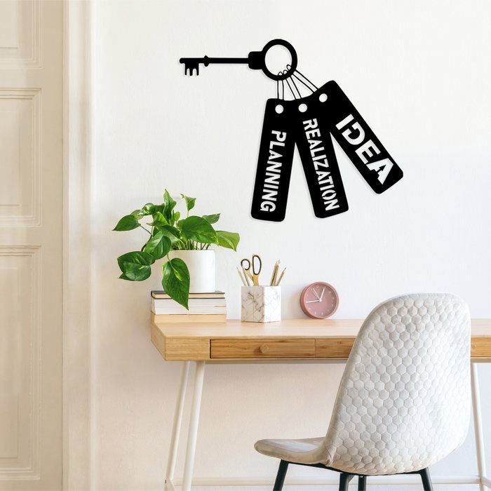 Wallity Idea Realization Planning - Accesorio de Pared de Metal Decorativo Negro Wallity Idea Realization Planning - Accesorio de Pared de Metal Decorativo Negro